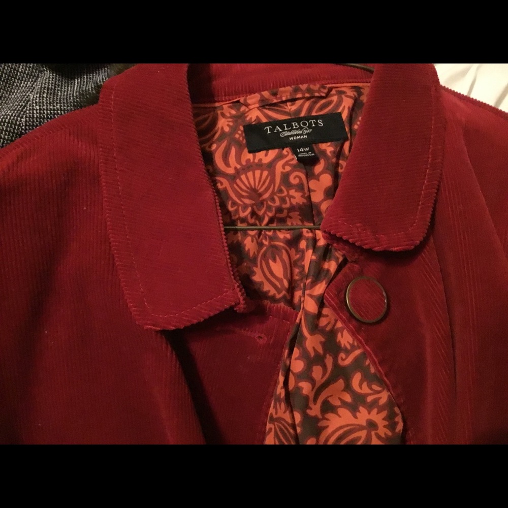 Talbots Corduroy Jacket Blazer Button Front 14w - image 4